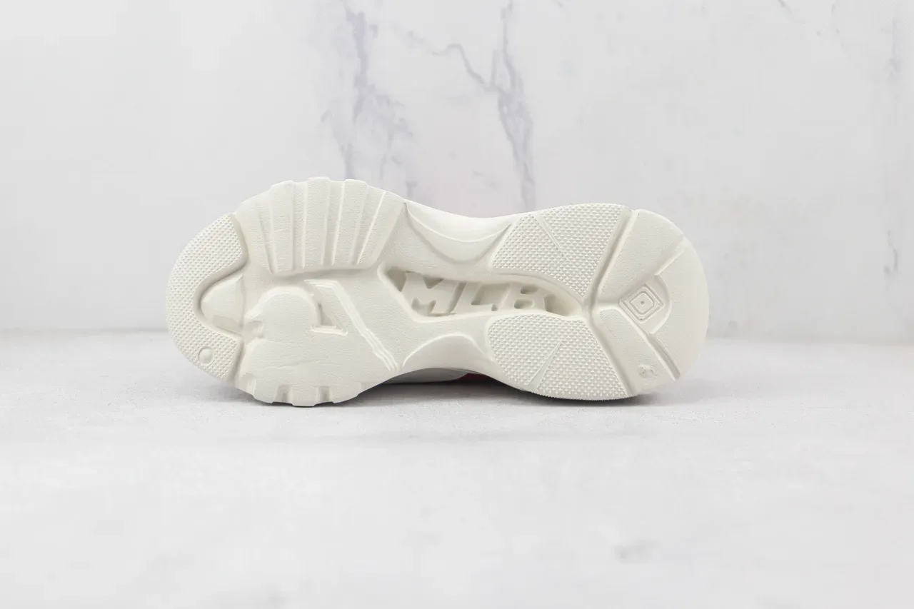 Red White Canvas Upper Chunky Sculpted Sole Sneakers 8