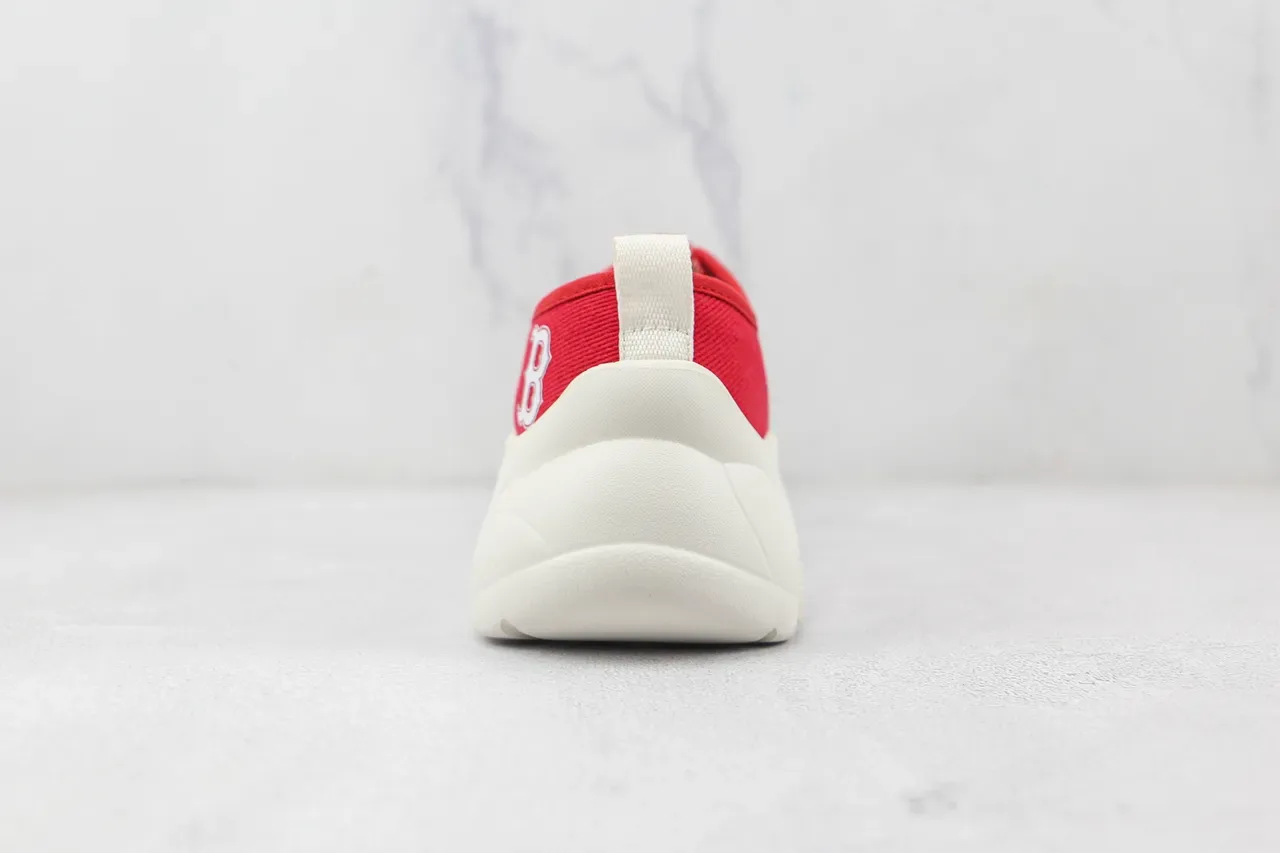 Red White Canvas Upper Chunky Sculpted Sole Sneakers 9