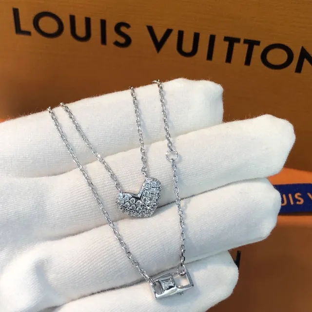 Rose Gold-Tone Pavé Heart and Lock-Style Pendant Necklaces 3