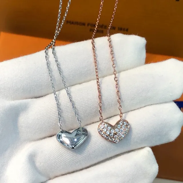 Rose Gold-Tone Pavé Heart and Lock-Style Pendant Necklaces 4