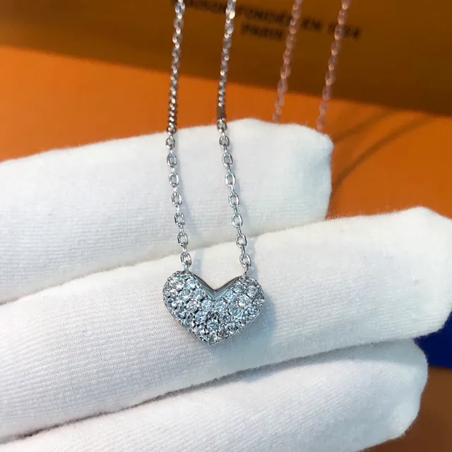 Rose Gold-Tone Pavé Heart and Lock-Style Pendant Necklaces 7