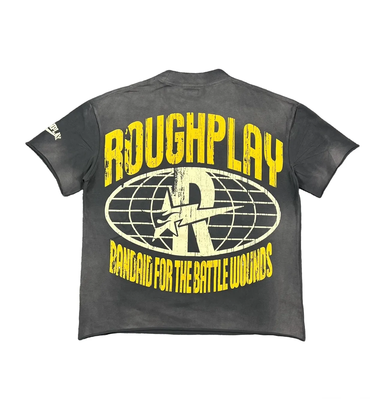ROUGHPLAY Distressed Acid-Wash Double-Sided Graphic T-Shirt 6