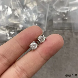 Round Faceted Stone Four-Prong Stud Earrings