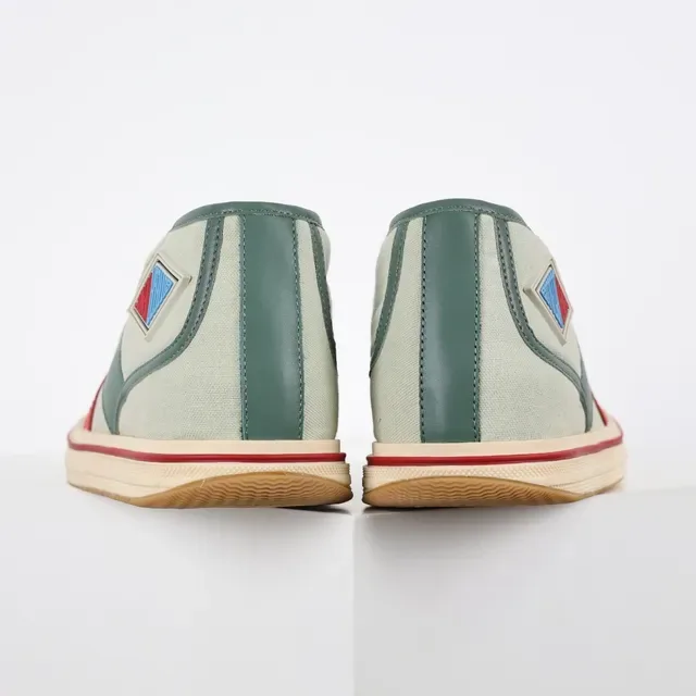 Sage Green and Dark Green High-Top Canvas Sneaker 8