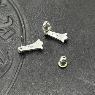 Sculpted Flared Silver-Tone Stud Earrings 3