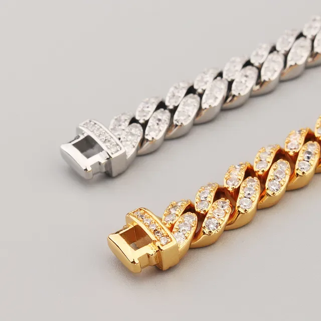 Silver and Gold Pave-Set Curb Link Animal Head Bracelets 4