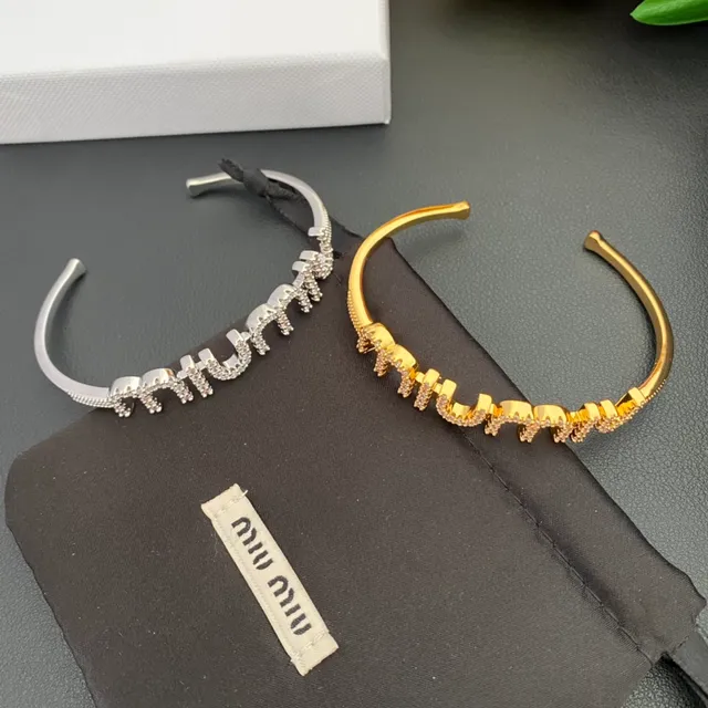 Silver and Gold Tone Pavé Lettering Open-Cuff Bracelets 7