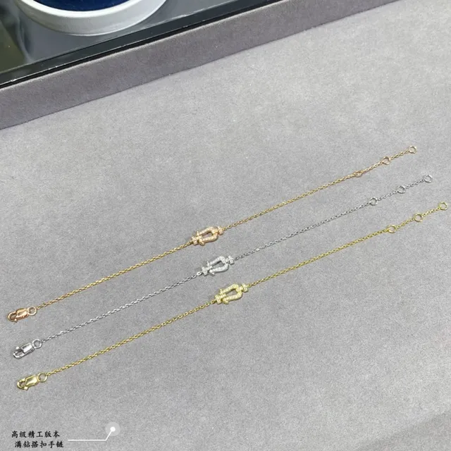 Silver Gold Lyre-Shaped Charm Pavé-Set Stones Bracelet 8