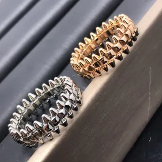 Silver Gold Spiked Metallic Ring