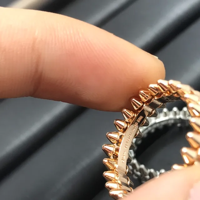 Silver Gold Spiked Metallic Ring 2