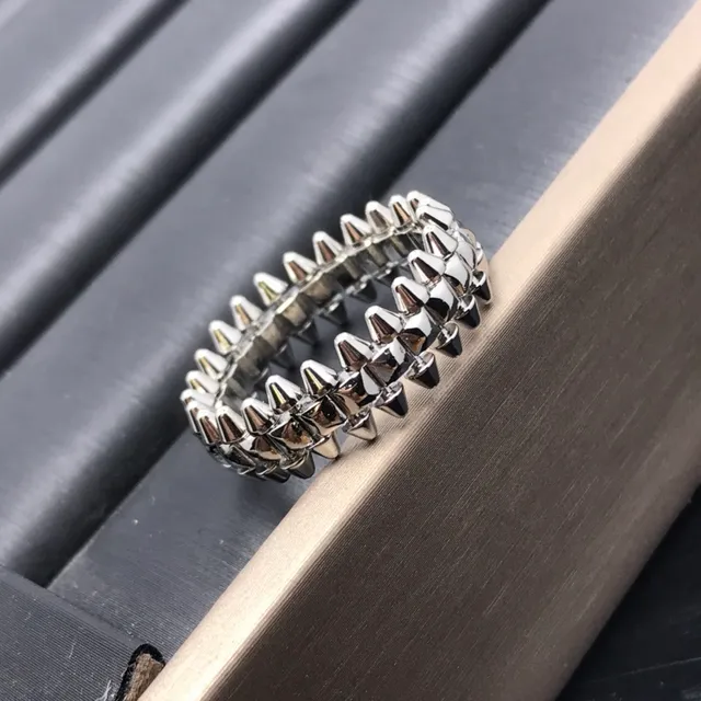 Silver Gold Spiked Metallic Ring 4