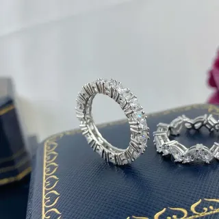 Silver Pavé-Set Eternity-Style Ring