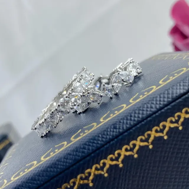 Silver Pavé-Set Eternity-Style Ring 5