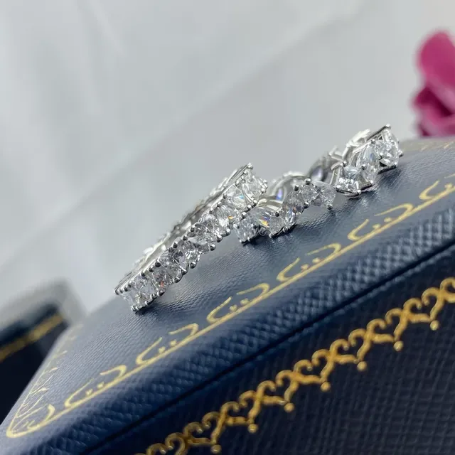 Silver Pavé-Set Eternity-Style Ring 8