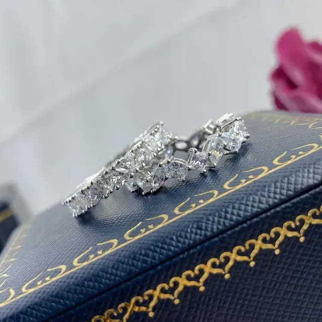 Silver Pavé-Set Eternity-Style Ring 9