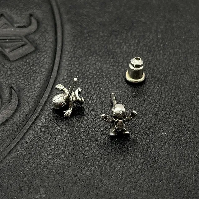 Silver Skull Figurine Post Earrings 4