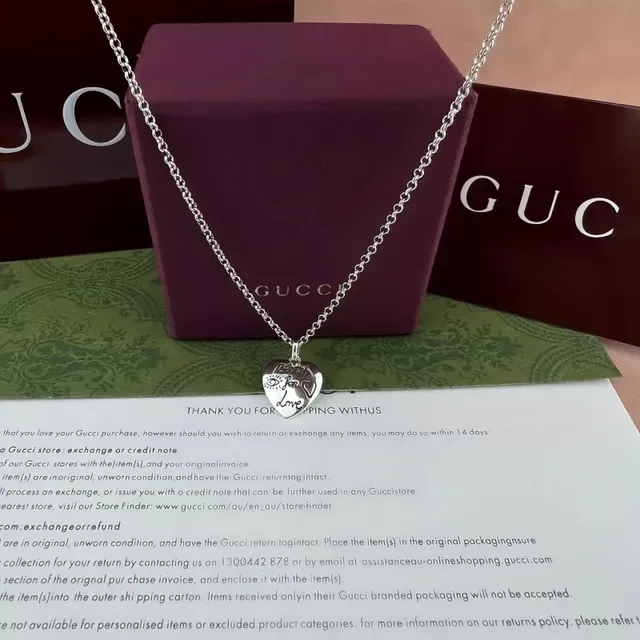 Silver-Tone 'Blind for Love' Heart Pendant Necklace 4