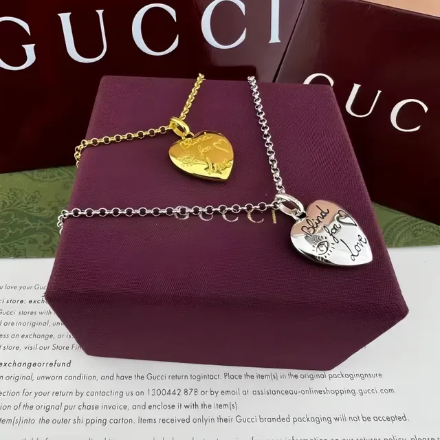 Silver-Tone 'Blind for Love' Heart Pendant Necklace 9