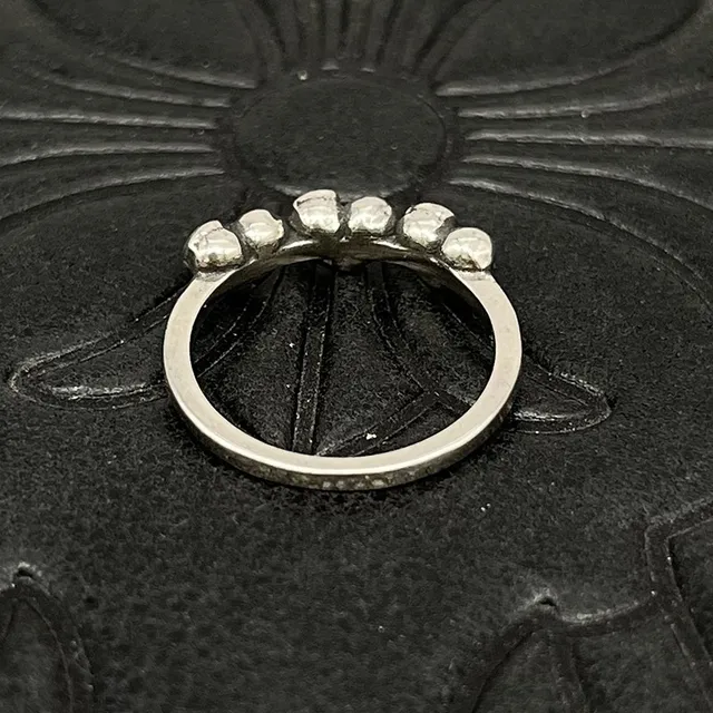 Silver-Tone Filigree Bead Motif Ring 3