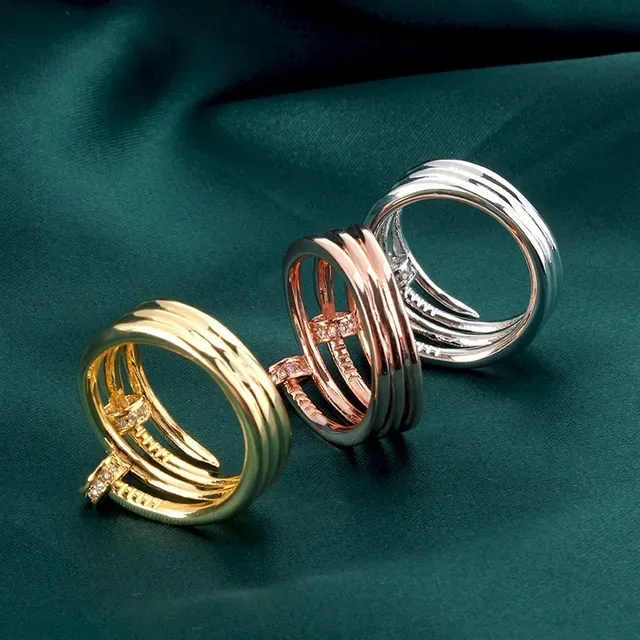 Silver-Tone Multi-Band Pavé Nail-Head Motif Bracelet 5