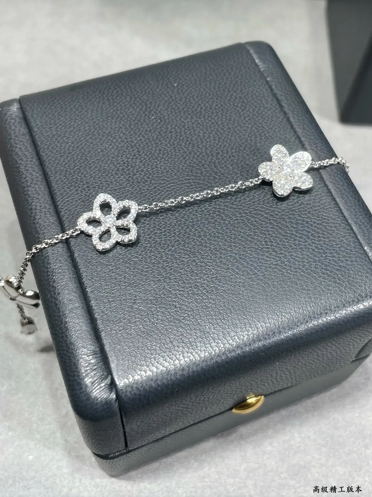 Silver-Tone Pavé Floral Charm Bracelet 6