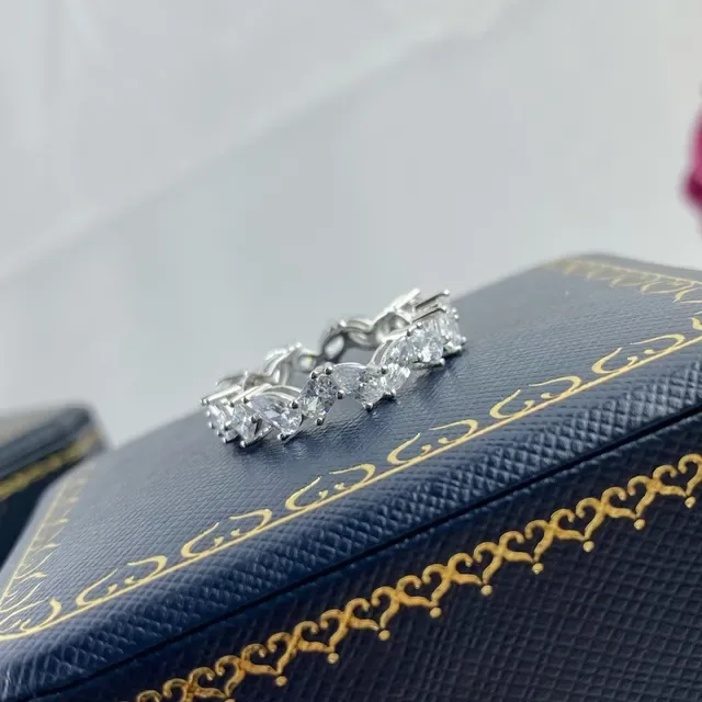 Silver-Toned Multi-Stone Channel and Prong Set Stackable Rings 9