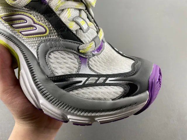 Skechers White Purple Platform Sole Mesh And Synthetic Overlay Construction Chunky Sneakers 3