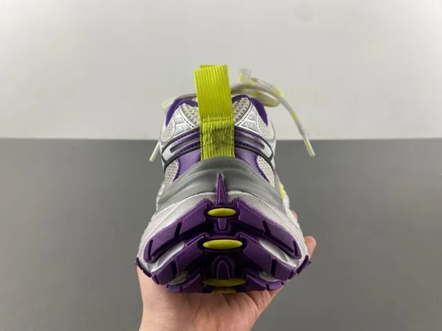 Skechers White Purple Platform Sole Mesh And Synthetic Overlay Construction Chunky Sneakers 4