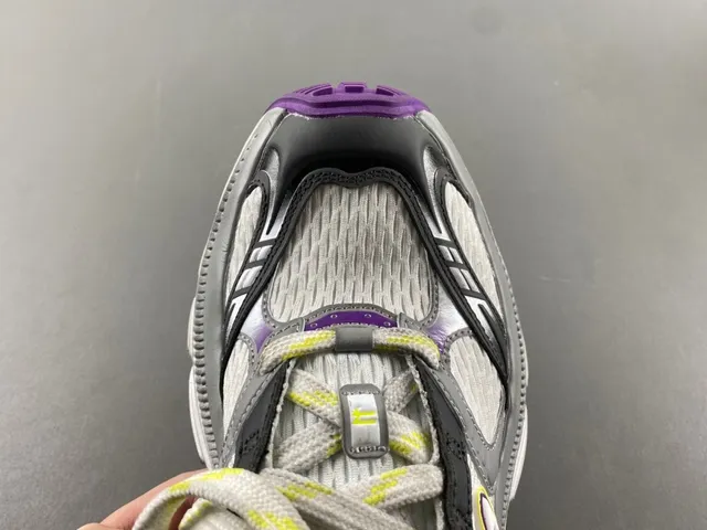 Skechers White Purple Platform Sole Mesh And Synthetic Overlay Construction Chunky Sneakers 5