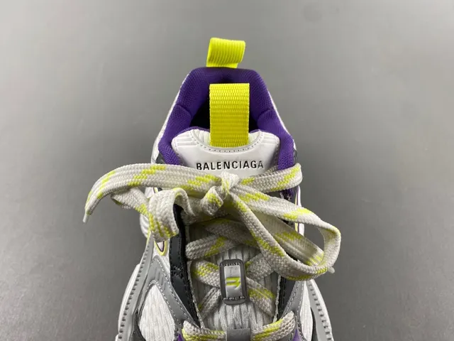Skechers White Purple Platform Sole Mesh And Synthetic Overlay Construction Chunky Sneakers 6