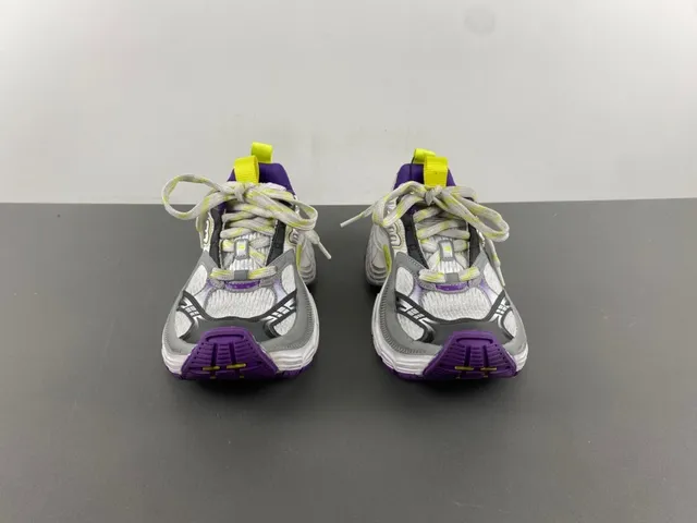 Skechers White Purple Platform Sole Mesh And Synthetic Overlay Construction Chunky Sneakers 11