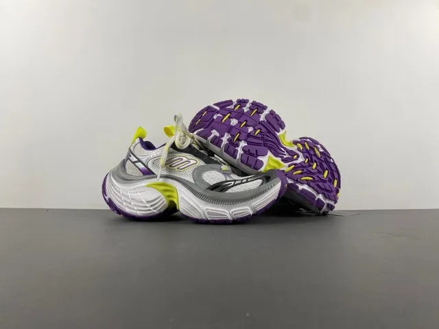 Skechers White Purple Platform Sole Mesh And Synthetic Overlay Construction Chunky Sneakers 12