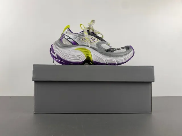 Skechers White Purple Platform Sole Mesh And Synthetic Overlay Construction Chunky Sneakers 15