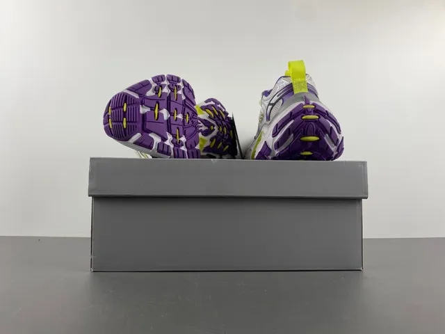 Skechers White Purple Platform Sole Mesh And Synthetic Overlay Construction Chunky Sneakers 16