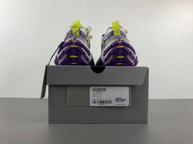 Skechers White Purple Platform Sole Mesh And Synthetic Overlay Construction Chunky Sneakers 17