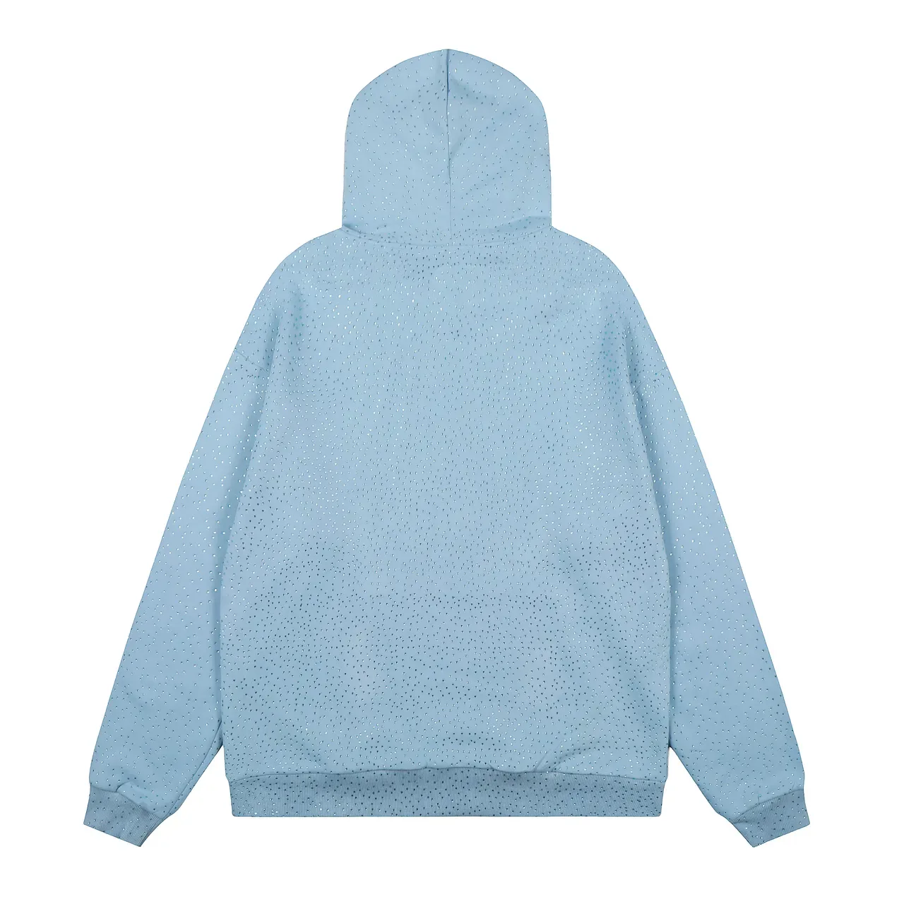 spöder Blue White Textured Dot-Pattern Fabric Arched Embroidered Logo Hoodie 12