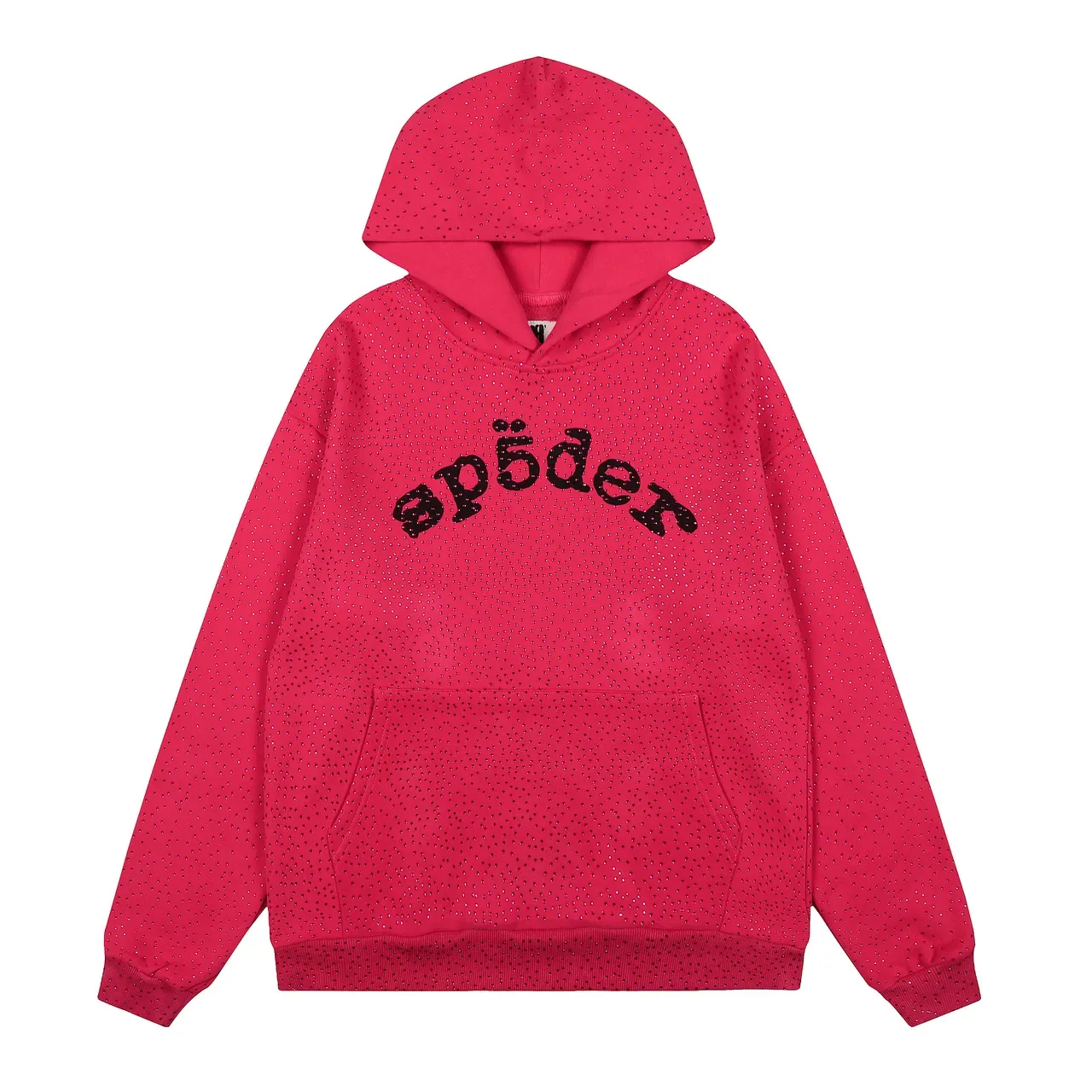 spöder Blue White Textured Dot-Pattern Fabric Arched Embroidered Logo Hoodie 13