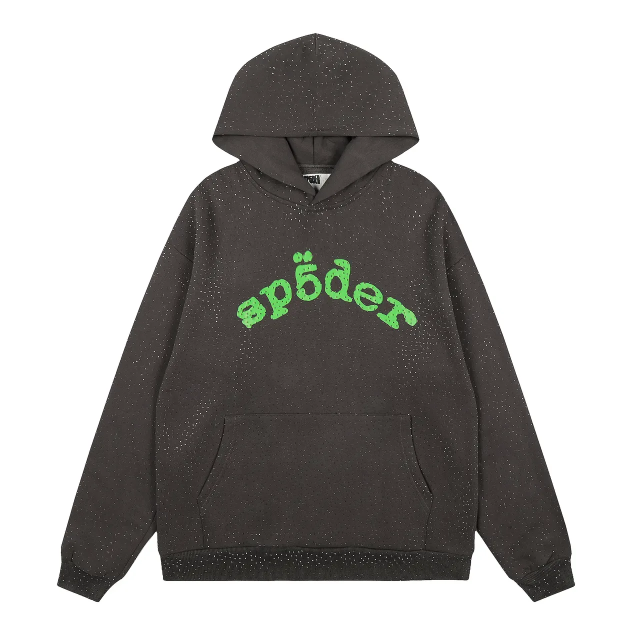 spöder Blue White Textured Dot-Pattern Fabric Arched Embroidered Logo Hoodie 15