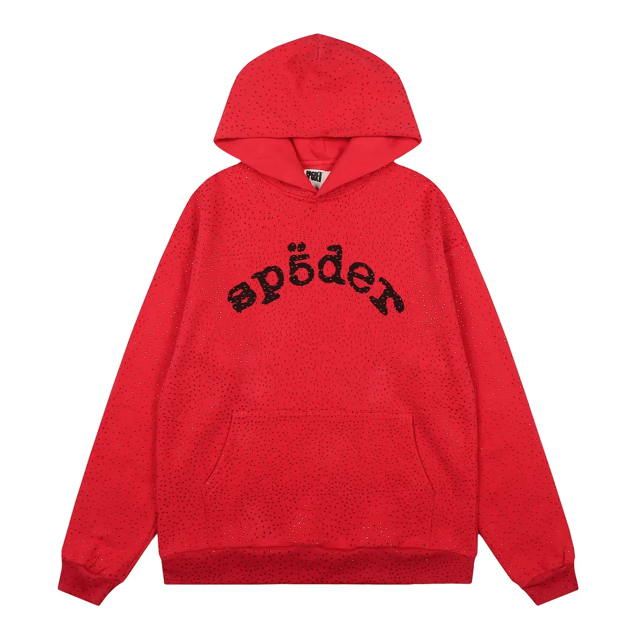 spöder Blue White Textured Dot-Pattern Fabric Arched Embroidered Logo Hoodie 17