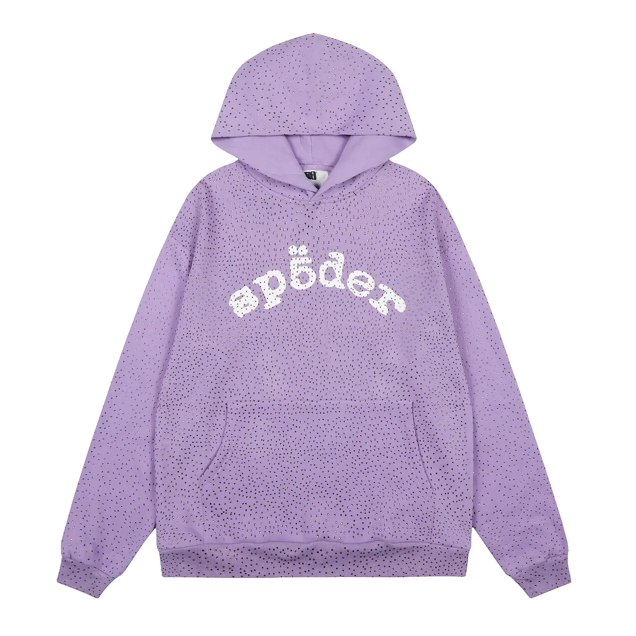 spöder Blue White Textured Dot-Pattern Fabric Arched Embroidered Logo Hoodie 19