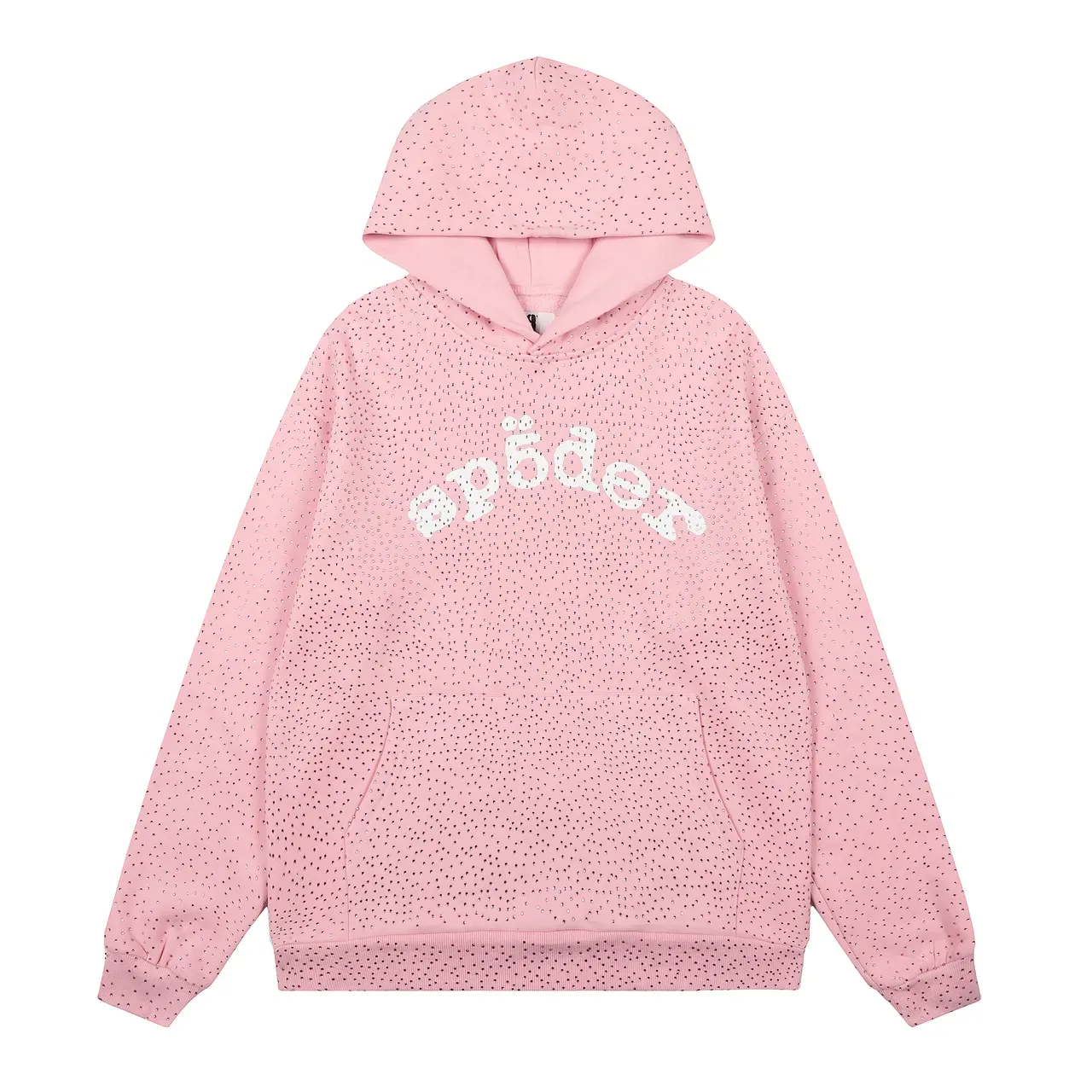 spöder Blue White Textured Dot-Pattern Fabric Arched Embroidered Logo Hoodie 21