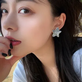Star-Shaped Faceted Crystal Stud Earring