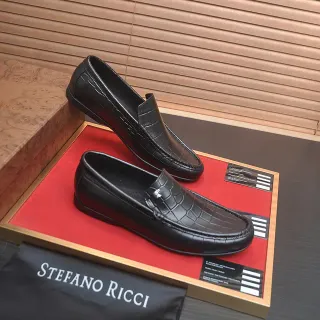 Stefano Ricci 鳄鱼压纹皮革乐福鞋
