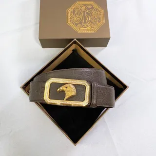Stefano Ricci Eagle Buckle Brown Crocodile Leather Belt