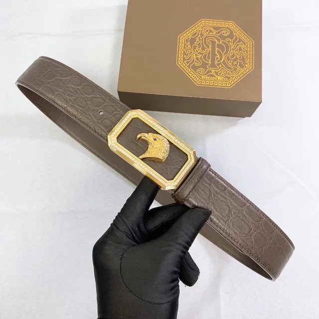 Stefano Ricci Eagle Buckle Brown Crocodile Leather Belt 5