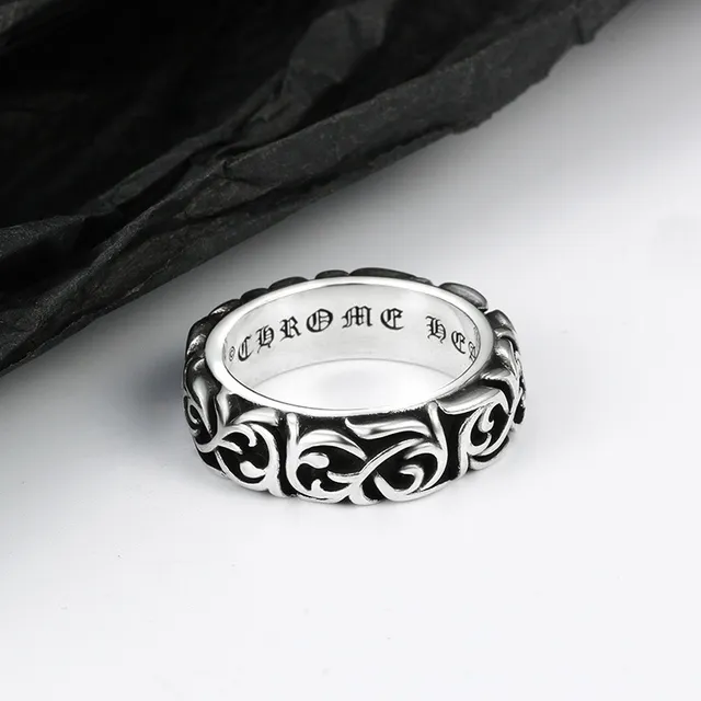 Sterling Silver Scroll Filigree Wide Band Ring 3