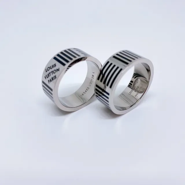Striped Wide Band Silver Tone Ring 9