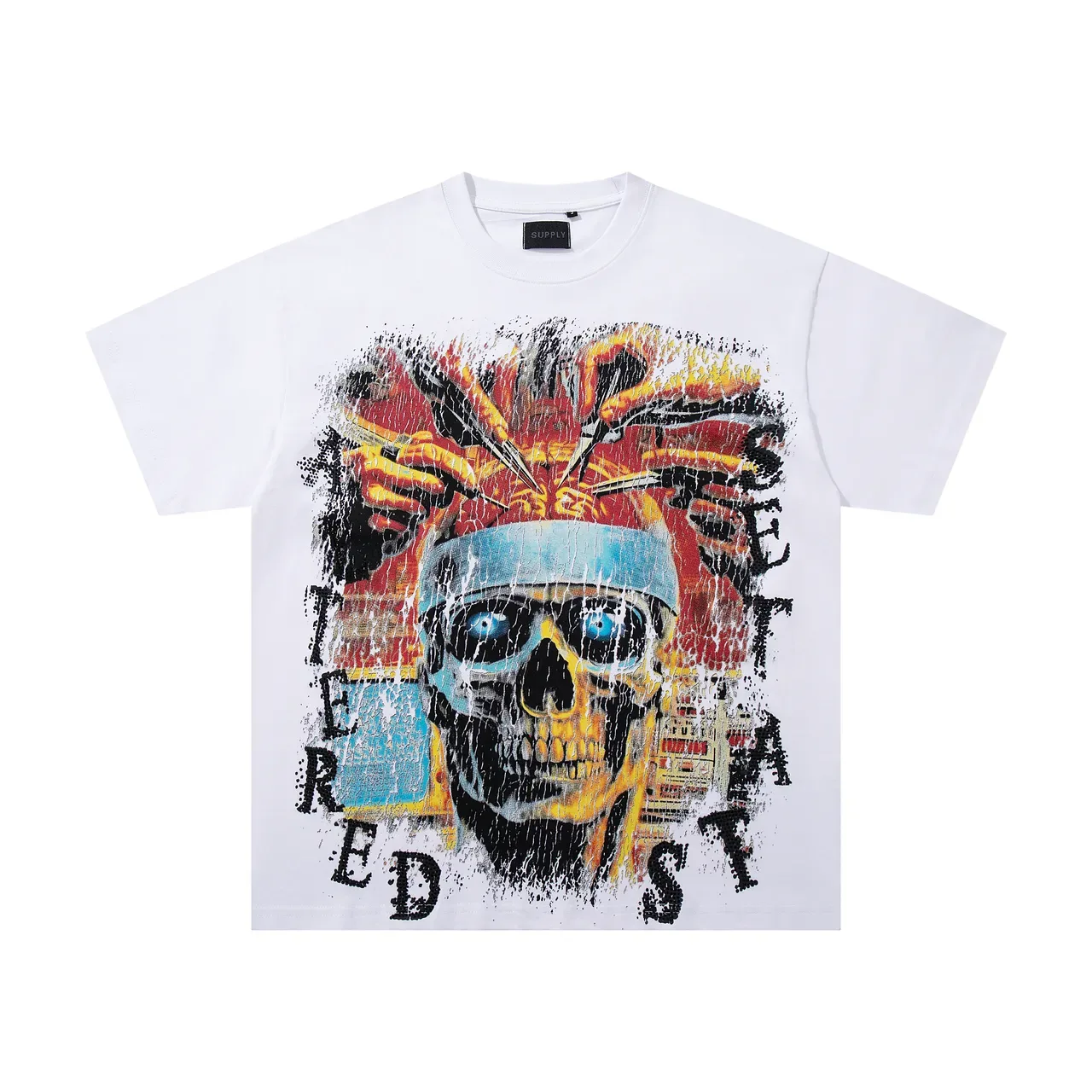 SUPPLY Graphic-Print Skull Motif Oversized T-Shirt 3