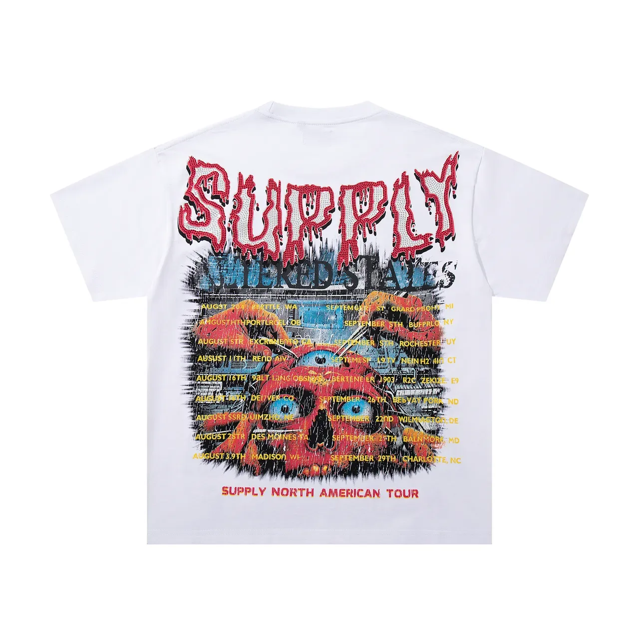 SUPPLY Graphic-Print Skull Motif Oversized T-Shirt 4