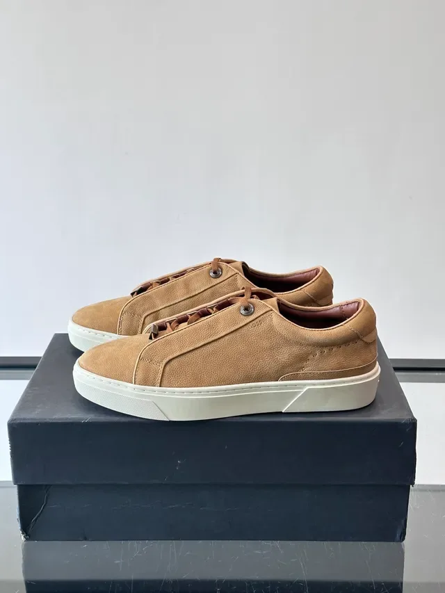 Tan Suede Low-Top Lifestyle Sneakers 5